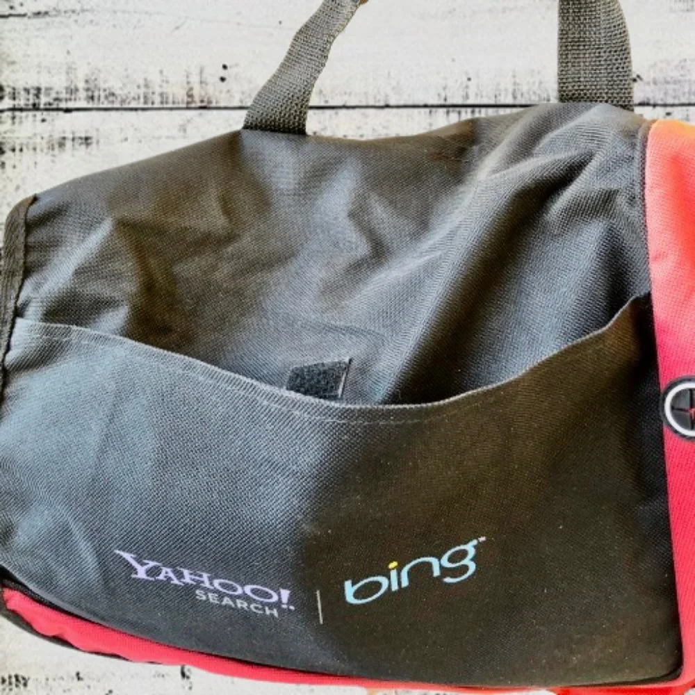 Messenger Bag YAHOO! SEARCH + BING Logo Vintage Black